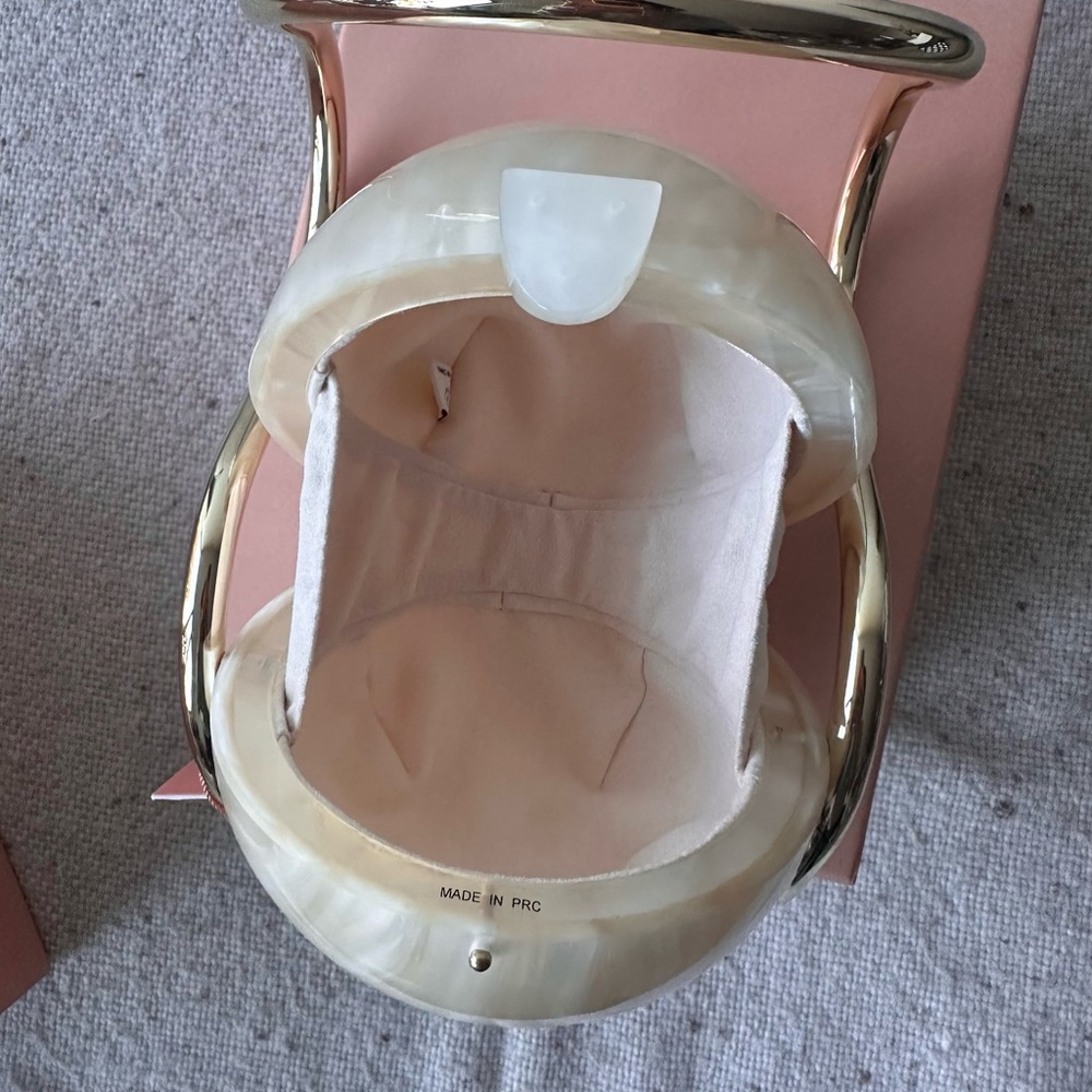 Cult Gaia Gold and Cream Spherical Clutch - Picture 8 of 9